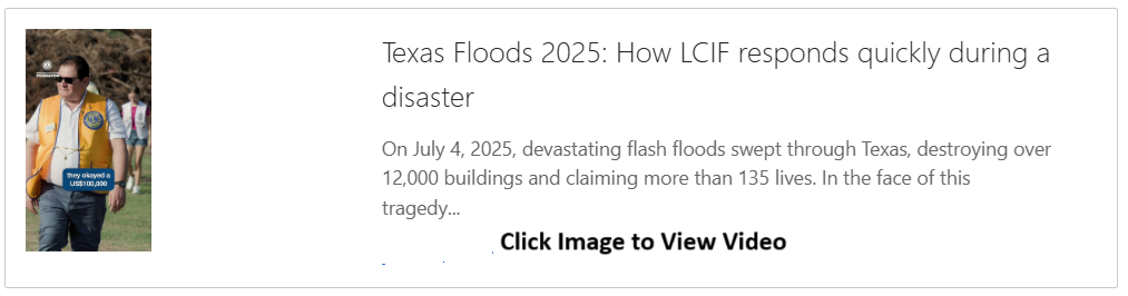 LCIF Texas Flood Relief