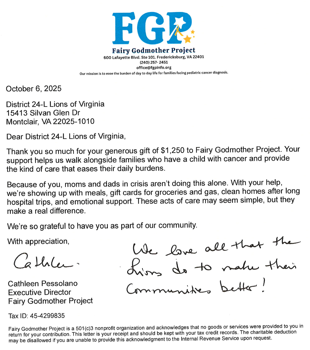 Thank you from Fairy Godmother Project